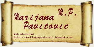 Marijana Pavitović vizit kartica